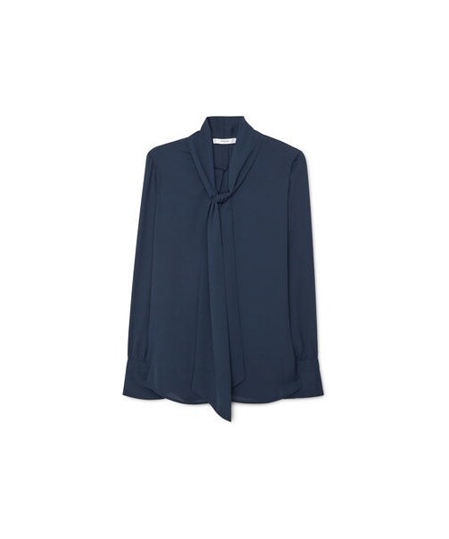 MANGO（マンゴ）の「MANGO ボウタイ付きブラウス（シャツ/ブラウス・レディース・ホワイト/ブルー・XS/M/L/XL）」の2枚目の写真