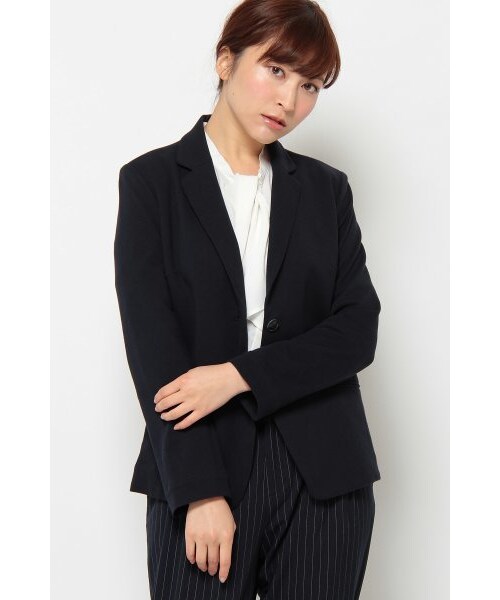 ikka（イッカ）の「[ikka]Sdv 鹿の子テーラージャケット（テーラードジャケット・レディース・グレー/ネイビー・M/L）」の2枚目の写真