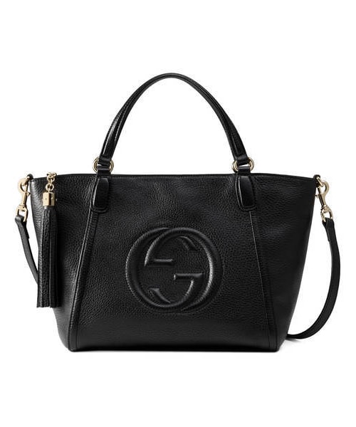 GUCCI（グッチ）の「〔ソーホー〕レザー トップハンドルバッグ（ショルダーバッグ・レディース・オフホワイト  レザー/ブラック  レザー・U）」の2枚目の写真