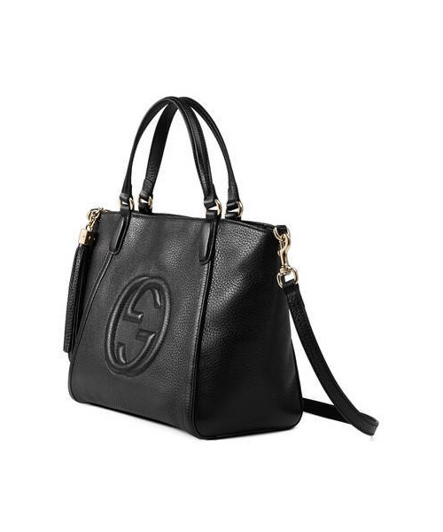 GUCCI（グッチ）の「〔ソーホー〕レザー トップハンドルバッグ（ショルダーバッグ・レディース・オフホワイト  レザー/ブラック  レザー・U）」の8枚目の写真