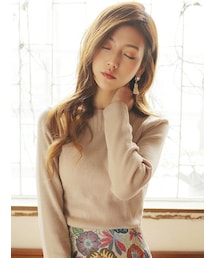 KORMARCH | 4色ボートネックニットトップス(ニット/セーター)