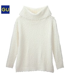 GU | (GU)ボリュームタートルセーター(長袖)A OFF WHITE XL(ニット/セーター)