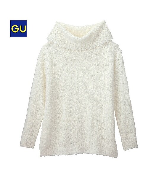 GU（ジーユー）の「(GU)ボリュームタートルセーター(長袖)A OFF WHITE XL（ニット/セーター・レディース・NAVY_69/OFF WHITE_01・M/XL）」の2枚目の写真