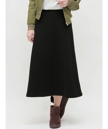 aimoha | 裏起毛ウォームストレッチミモレ丈ロングスカート(スカート)