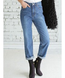 KORMARCH | ハイウェストストレートジーンス(デニムパンツ)