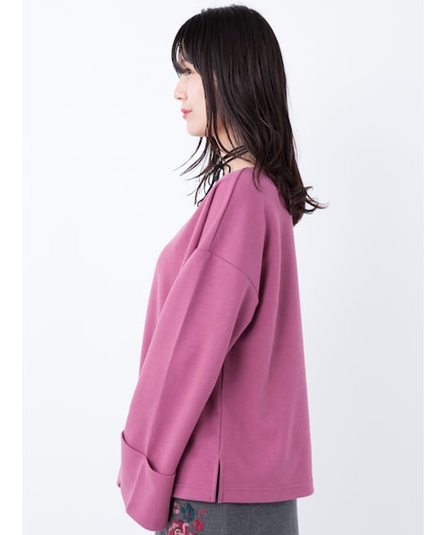 w closet（ダブルクローゼット）の「チョーカー付きターンバック袖プルオーバー（トップス・レディース・サックス/Dピンク/ローズ/ブラック・FREE）」の7枚目の写真