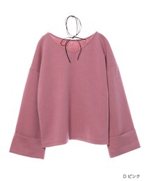 w closet | チョーカー付きターンバック袖プルオーバー(トップス)