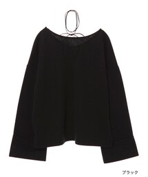 w closet | チョーカー付きターンバック袖プルオーバー(トップス)