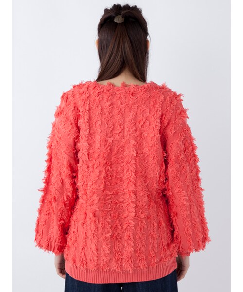 w closet（ダブルクローゼット）の「【S/S】フリンジ編みカーディガン（トップス・レディース・Lベージュ/ミント/Lレッド・FREE）」の6枚目の写真