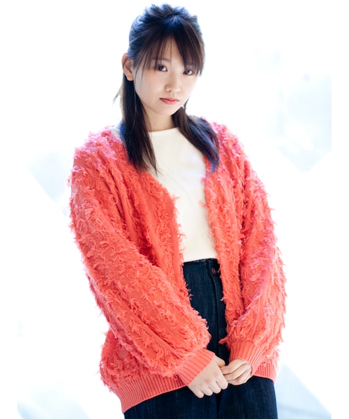 w closet（ダブルクローゼット）の「【S/S】フリンジ編みカーディガン（トップス・レディース・Lベージュ/ミント/Lレッド・FREE）」の4枚目の写真