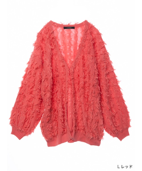 w closet（ダブルクローゼット）の「【S/S】フリンジ編みカーディガン（トップス・レディース・Lベージュ/ミント/Lレッド・FREE）」の3枚目の写真