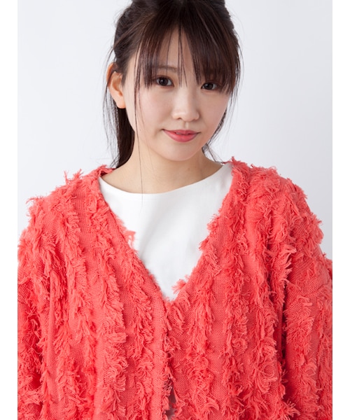 w closet（ダブルクローゼット）の「【S/S】フリンジ編みカーディガン（トップス・レディース・Lベージュ/ミント/Lレッド・FREE）」の7枚目の写真