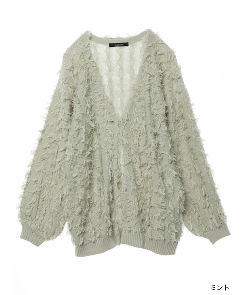 w closet（ダブルクローゼット）の「【S/S】フリンジ編みカーディガン（トップス・レディース・Lベージュ/ミント/Lレッド・FREE）」の2枚目の写真