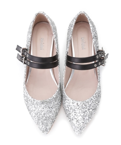 SNIDEL（スナイデル）の「ポインテッドフラットシューズ（フラットシューズ・レディース・SLV/WHTxBLK/BLK・S/M/L）」の4枚目の写真