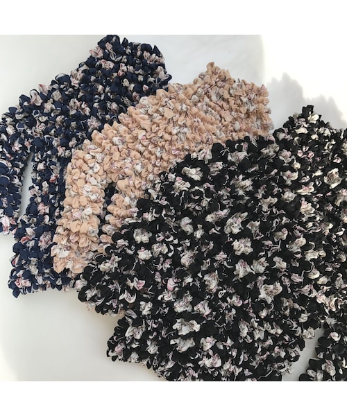 copine(コピン)の「くしゅくしゅ★ポップコーン加工花柄プルオーバー(3color)【クリックポスト対象商品】(Tシャツ/カットソー・レディース・その他)」の1枚目の写真