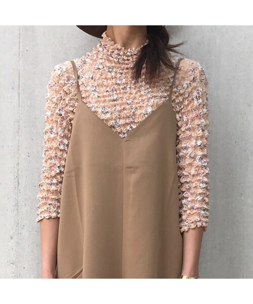 copine(コピン)の「くしゅくしゅ★ポップコーン加工花柄プルオーバー(3color)【クリックポスト対象商品】(Tシャツ/カットソー・レディース・その他)」の6枚目の写真