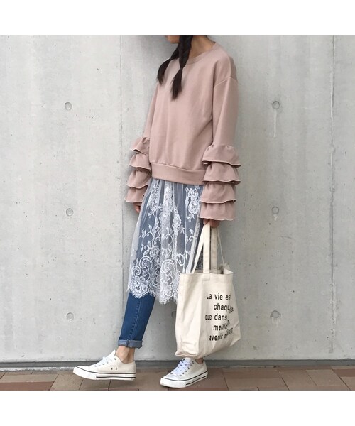 copine（コピン）の「再入荷!ボリューム袖フリルラウンドネックプルオーバー(4color)（スウェット・レディース・その他）」の9枚目の写真