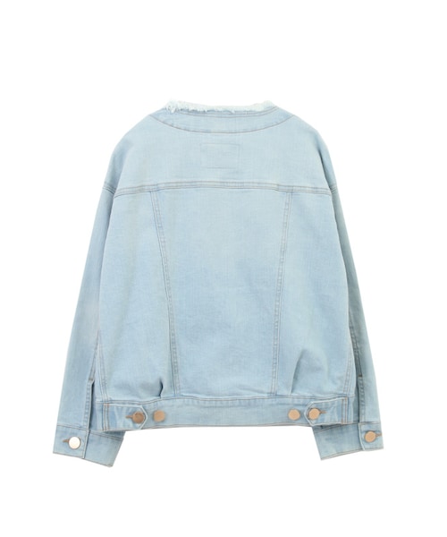 31 Sons de mode（トランテアン　ソン　ドゥ　モード）の「フレイドカラーデニムブルゾン（ジャケット/アウター・レディース・ブルー・36）」の2枚目の写真