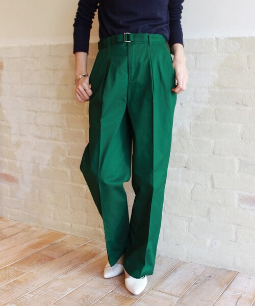 FRAMeWORK（フレームワーク）の「≪予約≫ベルトツキ ワイド チノパンツ◆（パンツ・ホワイト/34/在庫あり/36/38/40）」の3枚目の写真