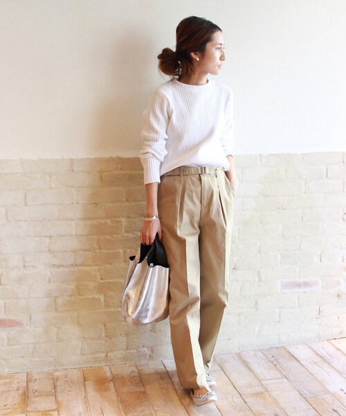 FRAMeWORK（フレームワーク）の「≪予約≫ベルトツキ ワイド チノパンツ◆（パンツ・ホワイト/34/在庫あり/36/38/40）」の22枚目の写真