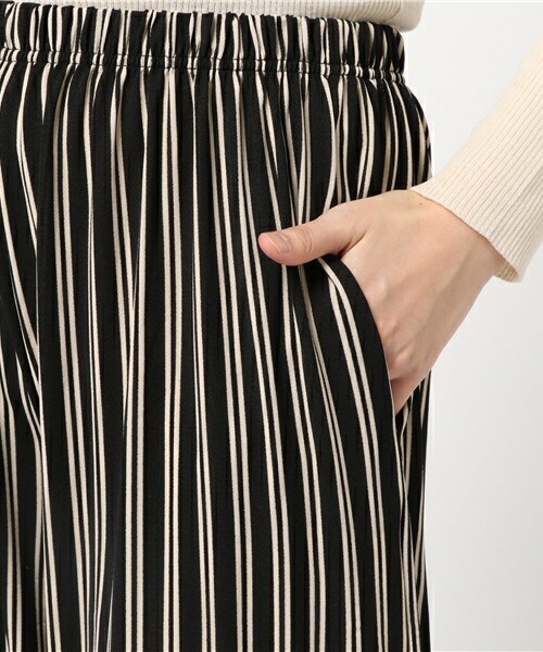 actuel（アクチュエル）の「強撚ストライプワイドパンツ（その他パンツ・レディース・ブラック/ベージュ・FREE）」の8枚目の写真