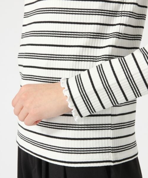 LOWRYS FARM（ローリーズファーム）の「テレコハイネックメロー（トップス・オフ/ブラック/ボーダー/グレー/ピンク/ブラウン/グリーン）」の12枚目の写真