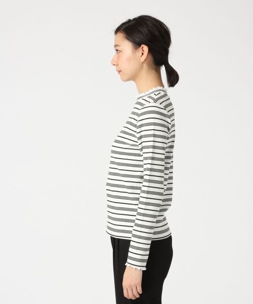 LOWRYS FARM（ローリーズファーム）の「テレコハイネックメロー（トップス・オフ/ブラック/ボーダー/グレー/ピンク/ブラウン/グリーン）」の8枚目の写真