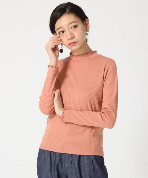 LOWRYS FARM（ローリーズファーム）の「テレコハイネックメロー（トップス・オフ/ブラック/ボーダー/グレー/ピンク/ブラウン/グリーン）」の6枚目の写真