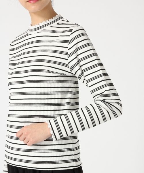 LOWRYS FARM（ローリーズファーム）の「テレコハイネックメロー（トップス・オフ/ブラック/ボーダー/グレー/ピンク/ブラウン/グリーン）」の11枚目の写真