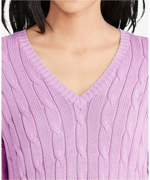 POLO RALPH LAUREN(ポロ ラルフ ローレン)の「Polo Ralph Lauren V-Neck Sweater(ニット/セーター・レディース・Purple/Pink/Blue・XS/S/M/L/XL)」の15枚目の写真