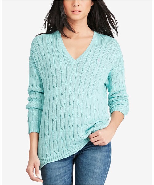 POLO RALPH LAUREN(ポロ ラルフ ローレン)の「Polo Ralph Lauren V-Neck Sweater(ニット/セーター・レディース・Purple/Pink/Blue・XS/S/M/L/XL)」の2枚目の写真