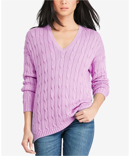 POLO RALPH LAUREN(ポロ ラルフ ローレン)の「Polo Ralph Lauren V-Neck Sweater(ニット/セーター・レディース・Purple/Pink/Blue・XS/S/M/L/XL)」の1枚目の写真