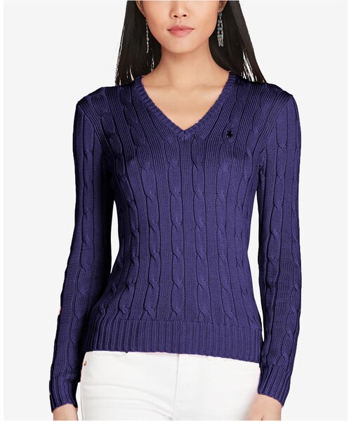 POLO RALPH LAUREN(ポロ ラルフ ローレン)の「Polo Ralph Lauren V-Neck Sweater(ニット/セーター・レディース・Purple/Pink/Blue・XS/S/M/L/XL)」の7枚目の写真