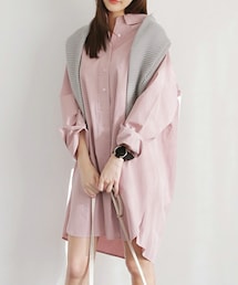 DHOLIC | バックタックスリットシャツワンピース(シャツワンピース)