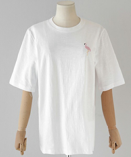 DHOLIC（ディーホリック）の「2TYPE刺繍ポイントショートスリーブTシャツ（Tシャツ/カットソー・レディース・ブラックB_FREE/ブラックA_FREE/ホワイトA_FREE/ホワイトB_FREE）」の3枚目の写真