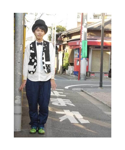 NIRAME.CO(ニラメッコ)の「すごろくベスト。 モノトーン ドット(ベスト・メンズ・その他)」の2枚目の写真