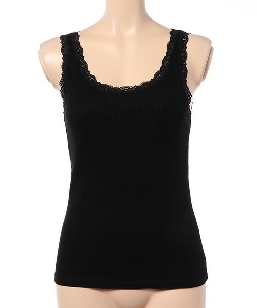 archives（アルシーヴ）の「テレコレースタンク（Tシャツ/カットソー・レディース・オフホワイト/ブラック/グレー/ネイビー・MEDIUM）」の3枚目の写真