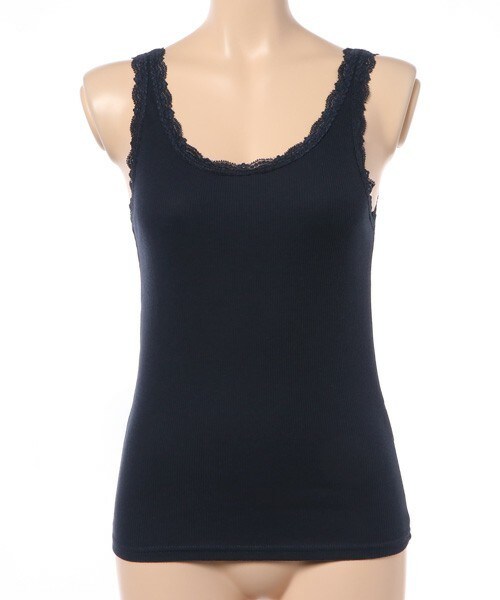 archives（アルシーヴ）の「テレコレースタンク（Tシャツ/カットソー・レディース・オフホワイト/ブラック/グレー/ネイビー・MEDIUM）」の4枚目の写真