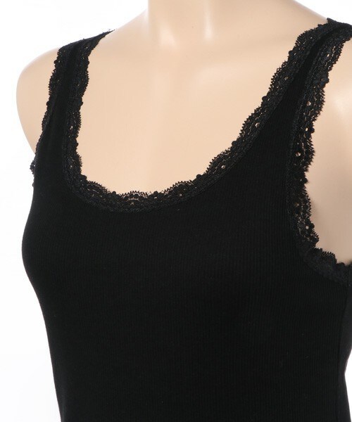 archives（アルシーヴ）の「テレコレースタンク（Tシャツ/カットソー・レディース・オフホワイト/ブラック/グレー/ネイビー・MEDIUM）」の6枚目の写真