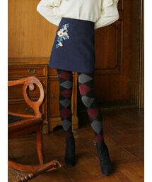 KORMARCH | フラワー刺繍ミニスカート(スカート)