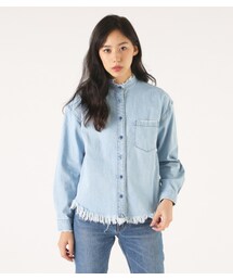 MOUSSY | MOUSSY カットオフカラーレス デニムシャツ(シャツ/ブラウス)