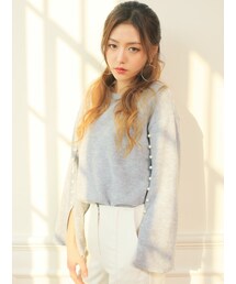 KORMARCH | アンゴラ混フレアスリーブパールニット(Tシャツ/カットソー)