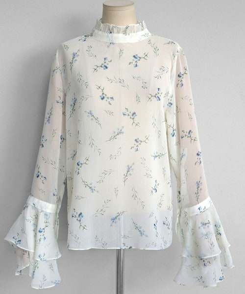 DHOLIC(ディーホリック)の「フリルネックラッフルスリーブフラワーブラウス(シャツ/ブラウス・レディース・FREE)」の2枚目の写真