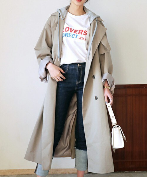 DHOLIC（ディーホリック）の「ストラップSETフード付きロングトレンチコート（トレンチコート・レディース・FREE）」の2枚目の写真