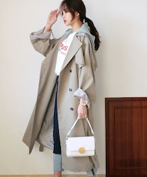 DHOLIC | ストラップSETフード付きロングトレンチコート(トレンチコート)