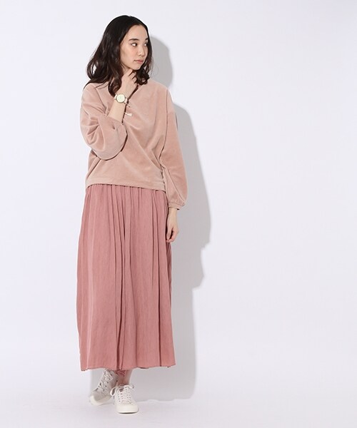 niko and...(ニコアンド)の「サテンギャザースカーチョ(パンツ・チャコール/ピンク/キャメル/ベージュ/ブルー)」の6枚目の写真