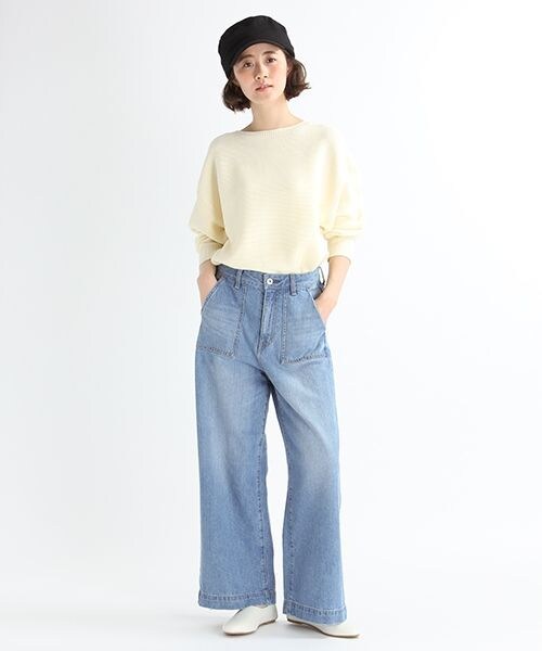 studio CLIP（スタディオクリップ）の「11オンズデニムワイドパンツ（パンツ・ライトブルー/インディゴ）」の3枚目の写真