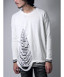 Luv maison | ダメージニットアンサンブルVネックニット(トップス)