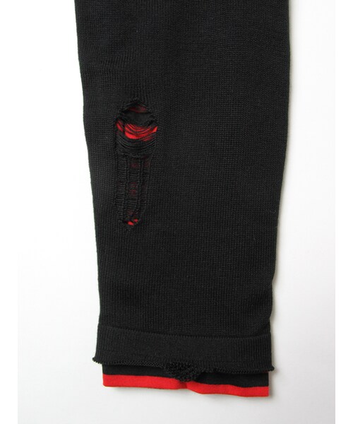 Luv maison（ラブメゾン）の「ダメージニットアンサンブルVネックニット（トップス・メンズ・ブラック/ホワイト・M/L）」の18枚目の写真