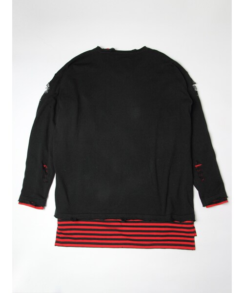 Luv maison（ラブメゾン）の「ダメージニットアンサンブルVネックニット（トップス・メンズ・ブラック/ホワイト・M/L）」の22枚目の写真